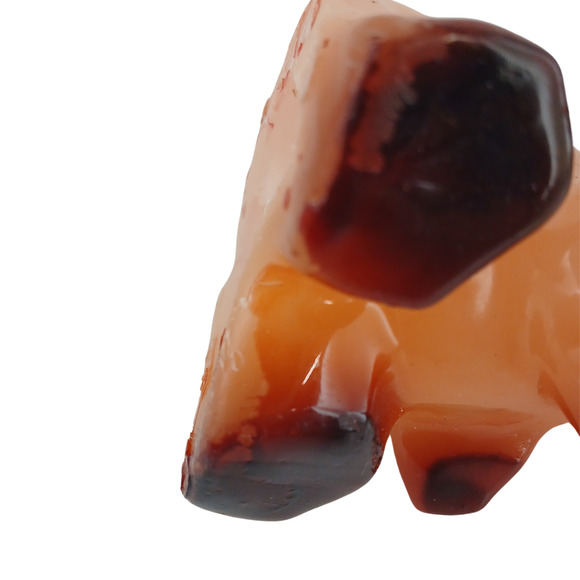 Small Wax Elephant Candle Decorative Kitsch Animal – Orange & Brown Collectible - Picture 6 of 10